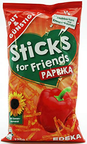 Gut & Günstig Sticks for Friends Paprika, 12er Pack (12 x 125g) von Gut & Günstig