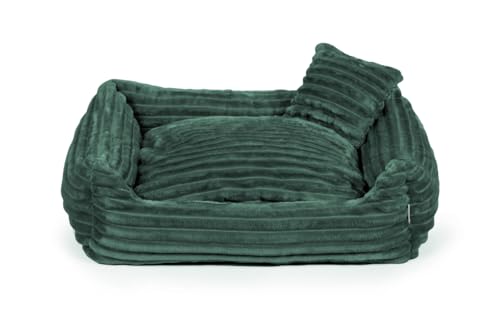 Gutekissen® Hundebett Dream – Flauschiges Hundekissen für kleine & große Hunde – Waschbares Haustierbett aus gestreiftem Stoff mit Füllung aus Polyurethanschaum (Grün, XS - 55x45) von Gutekissen