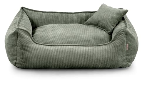 Gutekissen® Hundebett Lucky – Flauschiges Hundekissen für kleine & große Hunde – Waschbares Haustierbett mit Füllung aus Polyurethanschaum & abnehmbarem Bezug (Grün, XS - 55x40) von Gutekissen