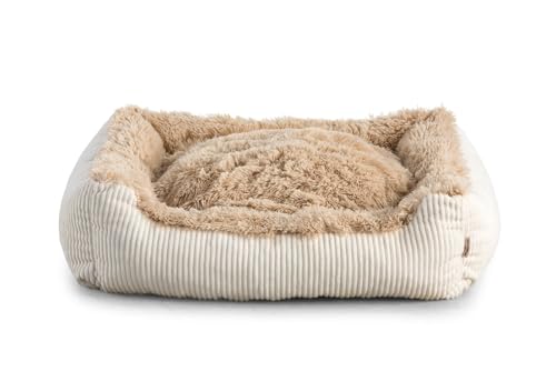 Gutekissen® Shaggy Hundebett Mittelgroße Hunde - Hundekissen Waschbar - Farb- und Größenwahl (M - 80x70, Beige) von Gutekissen