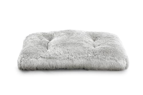 Gutekissen® Flauschiges Hundebett, rechteckiges Kissen, Katzenbett, waschbar, Langplüsch, Größen SP (M - 70x50, Grau) von Gutekissen