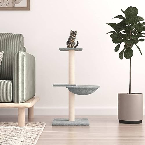 GuyAna Kratzbaum mit Sisal-Kratzsäulen Hellgrau 72 cm Katzenkratzbaum GroßE Katzen Stabil Katzenbett HöHle GuyAna Kratzbaum mit Sisal-Kratzsäulen Hellgrau 72 cm Katzenkratzbaum GroßE Katzen Stabil Katzenbett HöHle von GuyAna