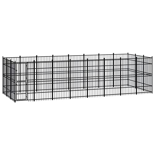 GuyAna Outdoor-Hundezwinger Stahl 22,12 m² Hundezaun Garten KatzenkäFig Kaninchen AußEngehege von GuyAna