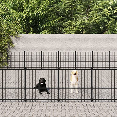 GuyAna Outdoor-Hundezwinger Stahl 94,09 m² Auslauf Hundezaun Garten Katzenzaun von GuyAna