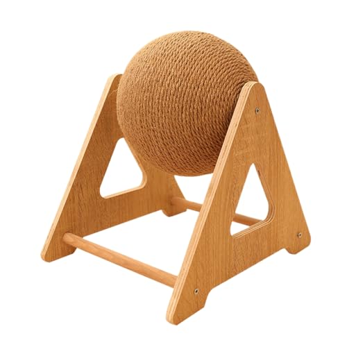 Cat Scratch Toy, Ball Scratcher, Interactive Kitten Play, Wood, Rope Material, Highly Entertaining Feline Play for Small to Large Cat, Chinchillas Bunny, Pet Scratching, 29x23x30cm von Gvblkq