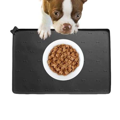 Feeding Mat, Puppy Food Pad, 23.6x15.7 Inch Silicone Non-Slip Foldable Fast Drying Anti-Spill Pet Feeding Pad for Dogs, Cats, Indoor Floor, Kitchen, Meal Solution von Gvblkq