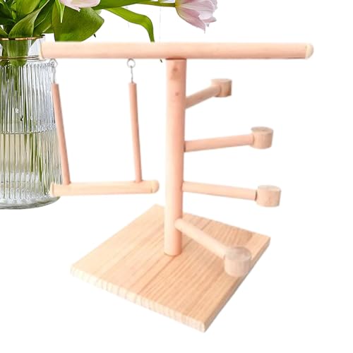 Gvblkq Bird Playground, Safe Cockatiel Toys, Multifunctional Natural Wood Parakeet Perch, Durable Cage Accessories for Cockatoos, Budgies, Young and Old Birds, Professional Bird Enrichment Tool von Gvblkq