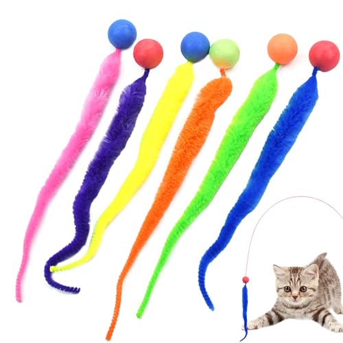Gvblkq Cat Ball Toy, 6-Piece Interactive Cat Tail Toy, Healthy, Ideal for Home, Fuzzy Worm Bouncy Balls with Tails, Creative Kitty, Chaser Midget for Home & Pet Shop Gvblkq Cat Ball Toy, 6-Piece Interactive Cat Tail Toy, Healthy, Ideal for Home, Fuzzy Worm Bouncy Balls with Tails, Creative Kitty, Chaser Midget for Home & Pet Shop von Gvblkq