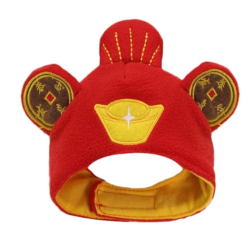 Gvblkq Cat Costume Hat, New Year Parties God of Wealth Pet Headwear, Breathable Cute Cozy Thickened Pet Headwear Warmer Keeps Dogs Comfy Cold Days, Pet Accessory for Dogs and Cats, God of Wealth Pe Gvblkq Cat Costume Hat, New Year Parties God of Wealth Pet Headwear, Breathable Cute Cozy Thickened Pet Headwear Warmer Keeps Dogs Comfy Cold Days, Pet Accessory for Dogs and Cats, God of Wealth Pe von Gvblkq