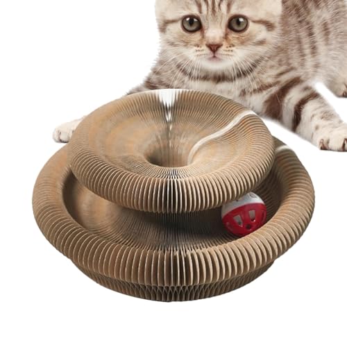 Gvblkq Cat Scratching Board, Round Cat Corrugated Toy, Interactive Cat Cardboard Toy, Foldable Cat Accordion Toy, Bell Ball Cat Scratcher, Durable Cat Play Exercise, Circular Cat Scratching Pad, Gvblkq Cat Scratching Board, Round Cat Corrugated Toy, Interactive Cat Cardboard Toy, Foldable Cat Accordion Toy, Bell Ball Cat Scratcher, Durable Cat Play Exercise, Circular Cat Scratching Pad, von Gvblkq