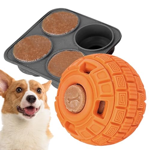 Gvblkq - Dog Treat Toy Dispenser, Silicone Trays for Dogs, Interactive Dog Toy, Slow Feeder Dog Toy, Dog Puzzle Toy, Food Dispensing Ball, Dog Toys for Aggressive Chewers, Treat Ball for Small Dogs Gvblkq - Dog Treat Toy Dispenser, Silicone Trays for Dogs, Interactive Dog Toy, Slow Feeder Dog Toy, Dog Puzzle Toy, Food Dispensing Ball, Dog Toys for Aggressive Chewers, Treat Ball for Small Dogs von Gvblkq