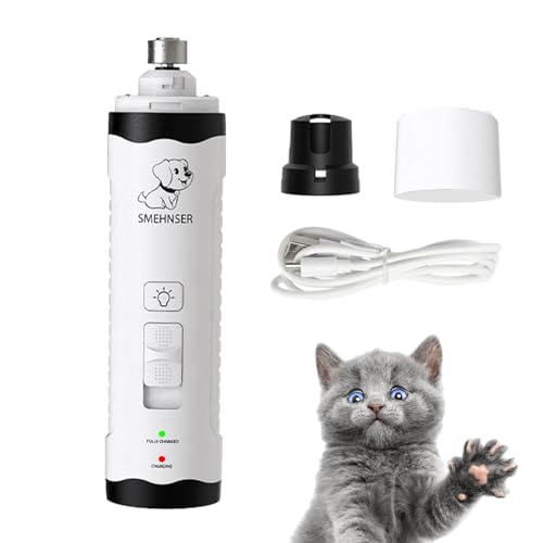 Gvblkq Elektrischer Haustier-Nagelschneider, leises Fellpflege-Werkzeug, Lichtschneider, Geschwindigkeitskontrolle, sichere Präzision, ergonomischer Griff, leise, perfekt für Kaninchen, Hunde von Gvblkq