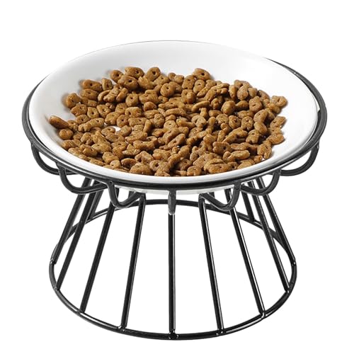 Gvblkq Erhöhte Katzennäpfe,Schnurrhaarfreundliche, erhöhte Katzenfutternäpfe aus Keramik | Keramik-Katzennapf mit Metallständer, Katzennapf erhöhter Katzennapf, Flacher Katzennapf für Futter und Gvblkq Erhöhte Katzennäpfe,Schnurrhaarfreundliche, erhöhte Katzenfutternäpfe aus Keramik | Keramik-Katzennapf mit Metallständer, Katzennapf erhöhter Katzennapf, Flacher Katzennapf für Futter und von Gvblkq