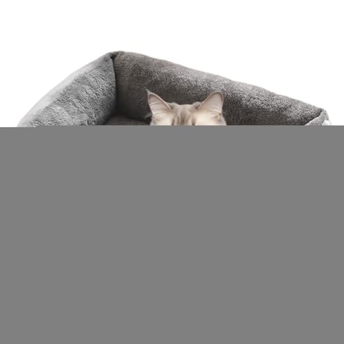 Gvblkq Hundebett, Plüsch, rechteckig, waschbar, Schlafsofa für Welpen und kleine Haustiere, beruhigendes Kuschelkissen, perfekt für Schlafzimmer, Wohnzimmer, Zwinger, Boden oder Balkon, 70 x 50 x 15 von Gvblkq