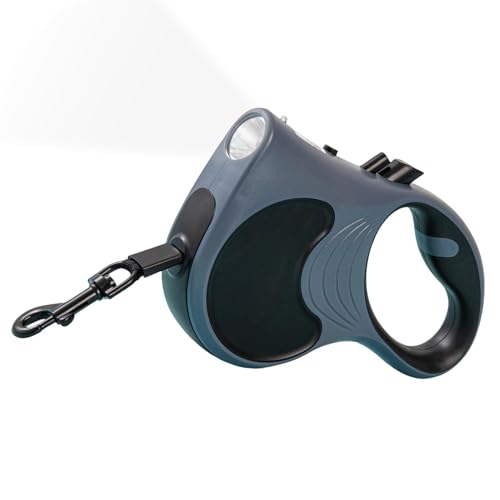 Gvblkq Zugseil für Hunde, LED-Licht, einziehbares Hundeseil, strapazierfähig, rutschfester Hundegriff, 4,8 m, Trainingsleine, Zugseil, Knopfbremse, Hund, Hund von Gvblkq