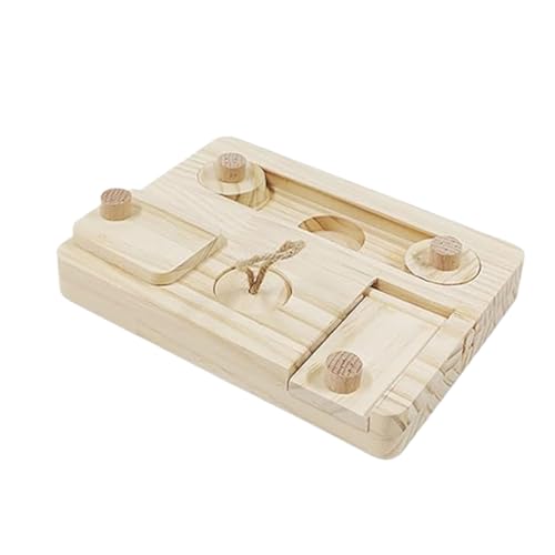 Hamster Futtersuche Spielzeug Leckerli Spender Pädagogisches Puzzle Schnüffelspiel Interaktives Versteck-Futterspender Kausicheres Naturholz Kleintieranreicherung Käfig Laufgitterhaus von Gvblkq