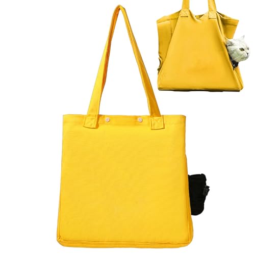 Haustier-Schulter-Tragetasche, Canvas-Katzentragetasche, winddicht und atmungsaktiv, wasserdichte Haustiertasche, bequemer praktischer Behälter, Katzen und Hunde, perfekt für Spaziergänge und von Gvblkq