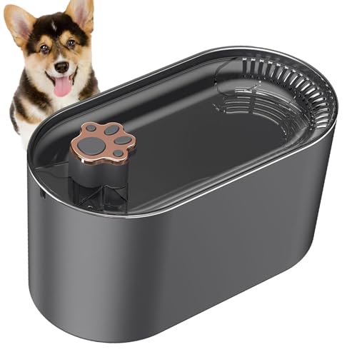 Haustier Trinkbrunnen Smart Wasserspender Zirkulierendes Filtersystem Leise Energiesparend Einfaches Nachfüllen Sauberer Fluss Frischer Geschmack Perfekt für Katzen Hunde (Dunkelgrau) von Gvblkq