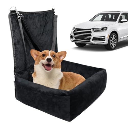 Hundereiseträger - erhöhter Sitz für Welpen SUV Truck Car RV | Atmungsaktives Oxford -Stoff mit zwei Seitenbeuteln, sicheres Fahrkissen für vordere und hintere Fahrzeuge während Reisen oder Besorgunge von Gvblkq