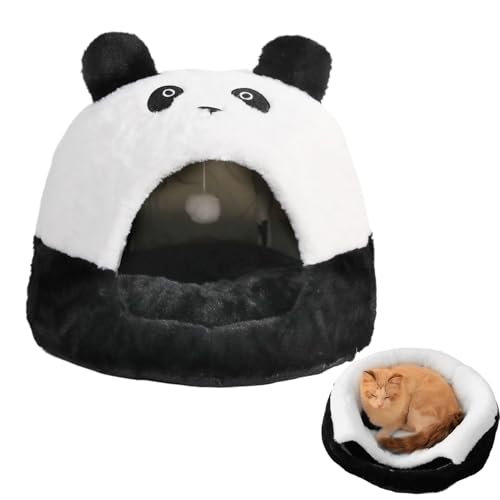 Innenkatze - Panda -Stilpapierbett für kleine Haustiere | Warmschlafender Unterkunft mit sanftem Polster und entzückender Tier suchen nach Kätzchen, Kaninchen, Welpen, Winternächten, Haushaltszeiten von Gvblkq