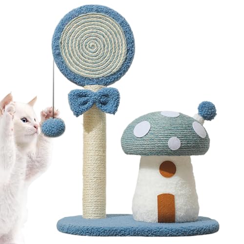 Mushroom Cat Climbing Tower, Interactive Cat Tree with Scratch Post, Multi-Functional Mushroom Poles, Sisal Board Scratcher for Healthy Claws, Cozy Indoor Structure von Gvblkq