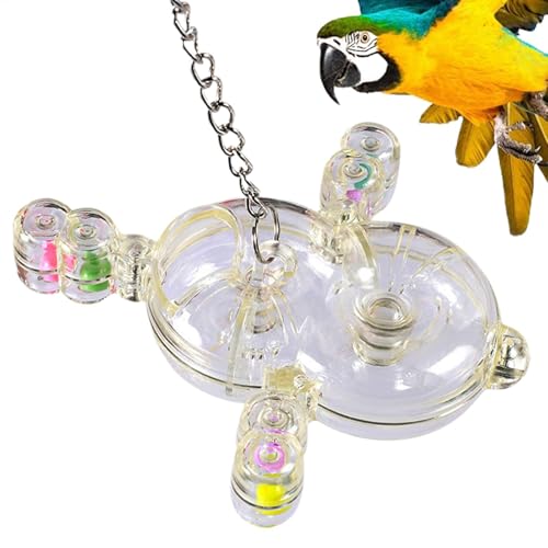 Gvblkq Parrot Spinner Toy, Rotating Rattle Parrot Toy, Transparent Parrot Toy, Parakeet Toy Wheel, Bird Toys for African Grey, Bird Spinner Toy, Parrot Toy with Feeding Holes, Toy for Conure Birds von Gvblkq