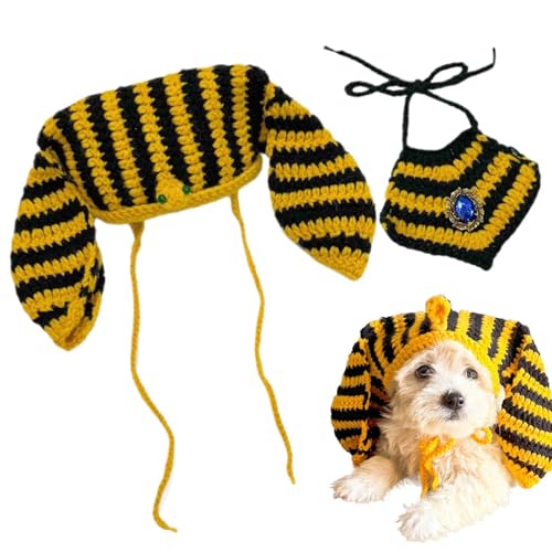Pet Costumes, Egyptian-Themed Pet Outfit Accessories, Adjustable Hat and Bandana Set, Stylish Party Dress-Up for Cats and Small to Medium Dogs, Perfect Photo Props for Holidays von Gvblkq