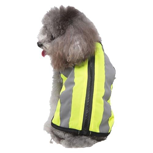 Reflective Dog Vest, Dog Safety Service Vest, High Visibility Puppy Jacket with Zipper, Polyester and Cotton Material, Training Pet Supplies for Small Breed von Gvblkq