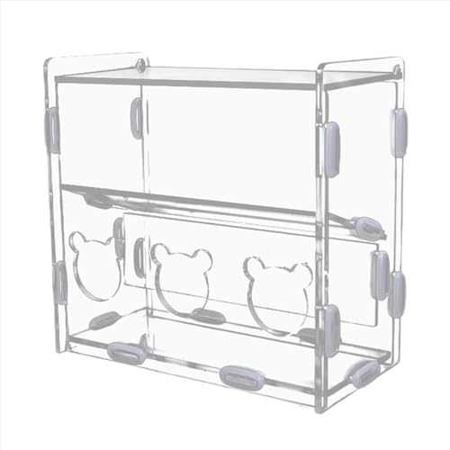 Vogelfutterbehälter aus Acryl, Futterspender für Papageien, Futterbehälter mit mehreren Löchern, automatischer Futterbehälter. Acrylspender mit mehreren Löchern, durchsichtige Vogelfutterspenderbox fü von Gvblkq