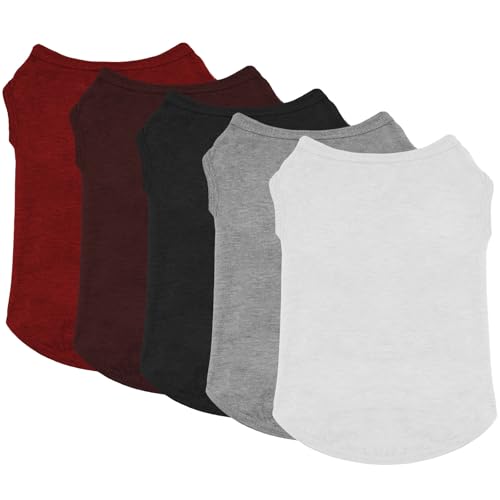 2 Hunde-Shirts, Hundeweste, Kleidung, einfarbig, weich, dünn, Haustier-T-Shirt, Sweatshirt, Baumwolle, Sommer, für die meisten mittelgroßen und kleinen männlichen Hündinnen 2 Hunde-Shirts, Hundeweste, Kleidung, einfarbig, weich, dünn, Haustier-T-Shirt, Sweatshirt, Baumwolle, Sommer, für die meisten mittelgroßen und kleinen männlichen Hündinnen von Gvhntk