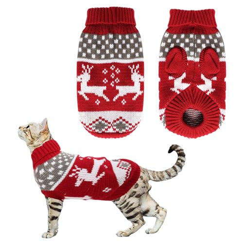 Gvhntk Weihnachtspullover für Hunde und Katzen, klassische Winter-Strickwaren, warme Rentier-Schneeflocken-Pullover für Kätzchen, Welpen, Hunde, Katzen Gvhntk Weihnachtspullover für Hunde und Katzen, klassische Winter-Strickwaren, warme Rentier-Schneeflocken-Pullover für Kätzchen, Welpen, Hunde, Katzen von Gvhntk