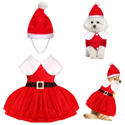 Weihnachtskostüme für Hunde, Weihnachtskleid, Weihnachtsmann-Hundekleid, Weihnachtsmütze, Winter, Thermorock, Urlaubskleidung, roter Samtrock und Mütze, Weihnachtsbekleidung für Hunde und Haustiere Weihnachtskostüme für Hunde, Weihnachtskleid, Weihnachtsmann-Hundekleid, Weihnachtsmütze, Winter, Thermorock, Urlaubskleidung, roter Samtrock und Mütze, Weihnachtsbekleidung für Hunde und Haustiere von Gvhntk