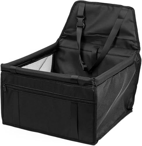Gvolatee Hunde Autositz, Hundesitz Auto mit Sicherheitsgurt Atmungsaktiver Faltbarer, für Kleine bis Mittlere Hunde, Hundeautositz für Rückbank faltbar - Schutz für Autositze 40×34×25cm von Gvolatee