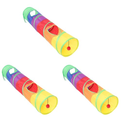 Gvvsjgdbis 3 x Katzentunnel, Haustierschlauch, Spielzeug für drinnen und draußen, Kätzchen-Welpenspielzeug für Puzzle-Übungen, Training Gvvsjgdbis 3 x Katzentunnel, Haustierschlauch, Spielzeug für drinnen und draußen, Kätzchen-Welpenspielzeug für Puzzle-Übungen, Training von Gvvsjgdbis