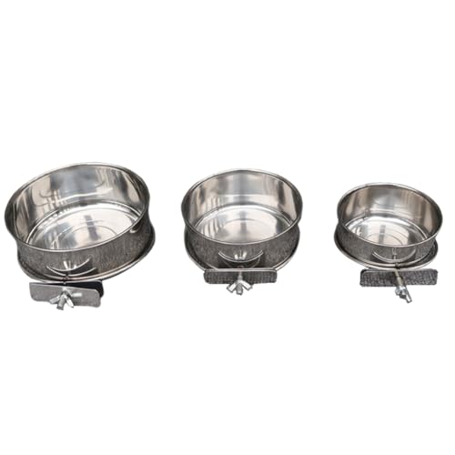 Gvvsjgdbis Papageien-Edelstahl-Futternapf, Wasserdicht, zum Aufhängen im Garten, Futterspender für Wildvögel, Vogelzubehör, Einzelschraube, 3-Teilig Gvvsjgdbis Papageien-Edelstahl-Futternapf, Wasserdicht, zum Aufhängen im Garten, Futterspender für Wildvögel, Vogelzubehör, Einzelschraube, 3-Teilig von Gvvsjgdbis