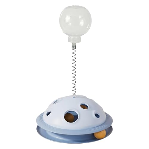 Gwezmxs Leaking Treats Ball Pet Feeder Toy, Wackelndes Spielzeug mit Tunnel-Katzen-Spielball, Futterball Katze zur Förderung Gesunder Essgewohnheiten von Gwezmxs