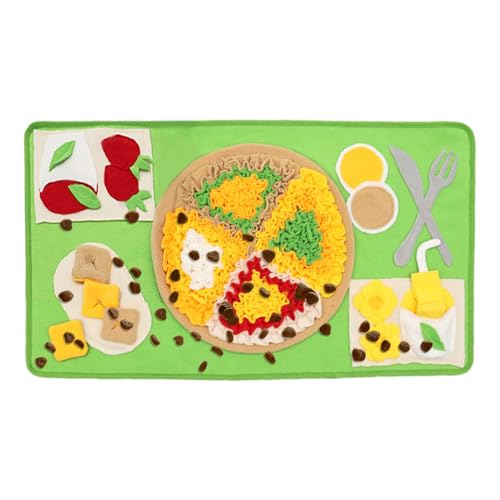 Gwtdtoad Snuffle Matte für Hunde, Snuffle Matte Pizza | Buntes interaktiver Hund Pizza langsamer Feeder | Haustiernahrung undichte Zahnreinigung Spielzeugspender für Wohnzimmer, Garten, Grasland von Gwtdtoad