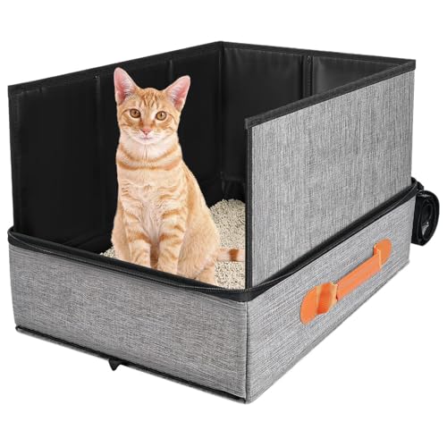 Reise Katzenklo Tragbare Faltbare Katzentoilette Mit Deckel, wasserdichte Und Auslaufsichere Cat Litter Box Mit Reißverschluss Und Hartem Boden, Für Auto, Hotel, Flugzeug 50x40x13cm Reise Katzenklo Tragbare Faltbare Katzentoilette Mit Deckel, wasserdichte Und Auslaufsichere Cat Litter Box Mit Reißverschluss Und Hartem Boden, Für Auto, Hotel, Flugzeug 50x40x13cm von Gwtdtoad