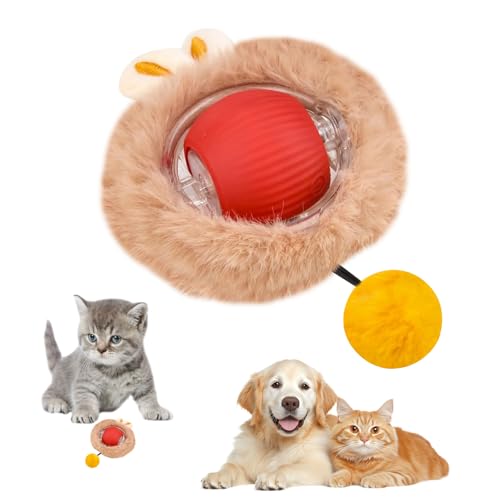Interaktives Katzenspielzeug,Interaktiver Spielball mit Schwanz für Katzen,Interaktiver Spielball für Katzen,interaktives Katzen- und Hundespielzeug,360° Rolling Smart Ball für Katzen Und Hund (B) von GxDxmBd
