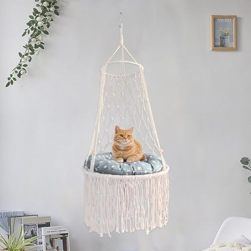 Gxdamxz Katzenschaukel, Cat Hammock, Katzen Hängematte Boho-Schaukelbett, Hanging Cat Swing, Abnehmbarem, 42x42x90cm Gxdamxz Katzenschaukel, Cat Hammock, Katzen Hängematte Boho-Schaukelbett, Hanging Cat Swing, Abnehmbarem, 42x42x90cm von Gxdamxz