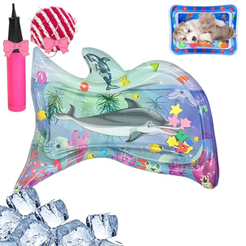 Gyagalre Katzenspielzeug Wassermatte Übergroßes und verdicktes, Sensorische Wassermatte Katze,Wassermatte FüR Katzen,Wassermatte Katze,Sensorische Wassermatte FüR Katzen (B) von Gyagalre