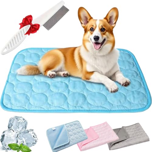 Gyagalre Nordseepfote Kühlmatte, Kühlmatte Für Hunde Nordseepfote, Self-Cooling Mat with 3-Layer System for Dogs & Cats, Waschbar rutschfest (Blau, XXL) von Gyagalre