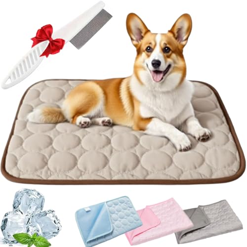 Gyagalre Nordseepfote Kühlmatte, Kühlmatte Für Hunde Nordseepfote, Self-Cooling Mat with 3-Layer System for Dogs & Cats, Waschbar rutschfest (Braun, XXL) von Gyagalre