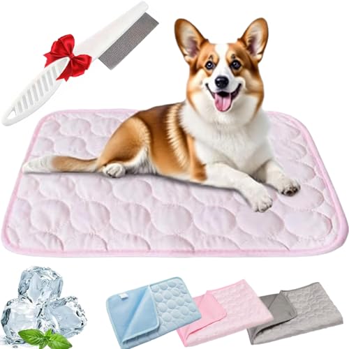 Gyagalre Nordseepfote Kühlmatte, Kühlmatte Für Hunde Nordseepfote, Self-Cooling Mat with 3-Layer System for Dogs & Cats, Waschbar rutschfest (Rosa, XXL) von Gyagalre