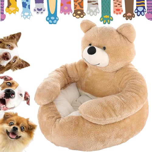 Gyagalre Teddy Bear Dog Bed, Soft Plush Teddy Bear Hug Dog Bed with Arms for Dogs and Pets (Brown, XL: 77cm/30.3in, Under 33 Lb, Pet) von Gyagalre