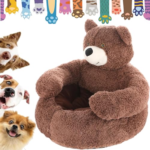 Gyagalre Teddy Bear Dog Bed, Soft Plush Teddy Bear Hug Dog Bed with Arms for Dogs and Pets (Khaki, L: 55cm/21.6in, Under 14 Lb, Pet) von Gyagalre