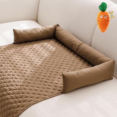 Pelzbarn Kühlendes Sofabett für Hunde – Maschinenwaschbares, Kühlendes Hundebett, Hundedecke und Sofa Halten Ihr Fellbaby Kühler und Bequemer Enthält Spielzeug (Kamel, 90×90 cm) von Gyagalre