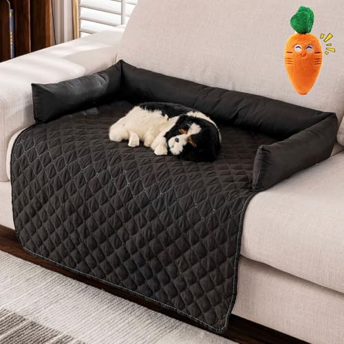Pelzbarn Kühlendes Sofabett für Hunde – Maschinenwaschbares, Kühlendes Hundebett, Hundedecke und Sofa Halten Ihr Fellbaby Kühler und Bequemer Enthält Spielzeug (Schwarz, 90×135 cm) von Gyagalre