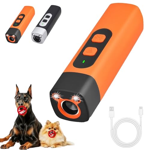 Ruhemeister Pro Hunde Anti-Bell Trainer – Ultraschallgerät mit 3 Stufen, Sanftes & Effektives Training, Wetterfest & Tragbar für Kleine & Große Hunde (Orange) von Gyagalre