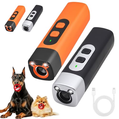 Ruhemeister Pro Hunde Anti-Bell Trainer – Ultraschallgerät mit 3 Stufen, Sanftes & Effektives Training, Wetterfest & Tragbar für Kleine & Große Hunde (Schwarz und Orange) von Gyagalre